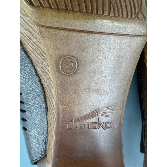 Dansko Danae Perforated  Leather Open-Toe Block Heeled Sandals Size 39 or US 9 - Picture 5 of 11